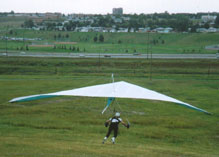 Hang gliding.